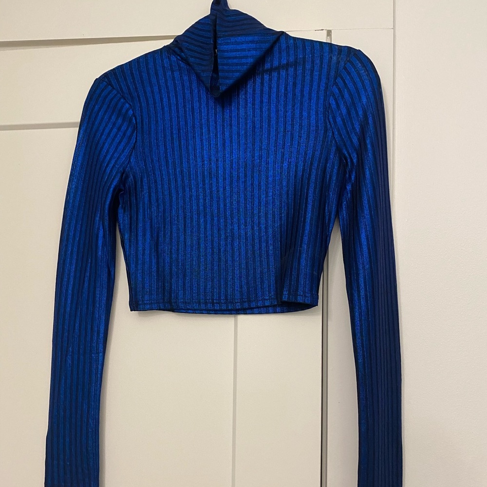 Cropped turtleneck top